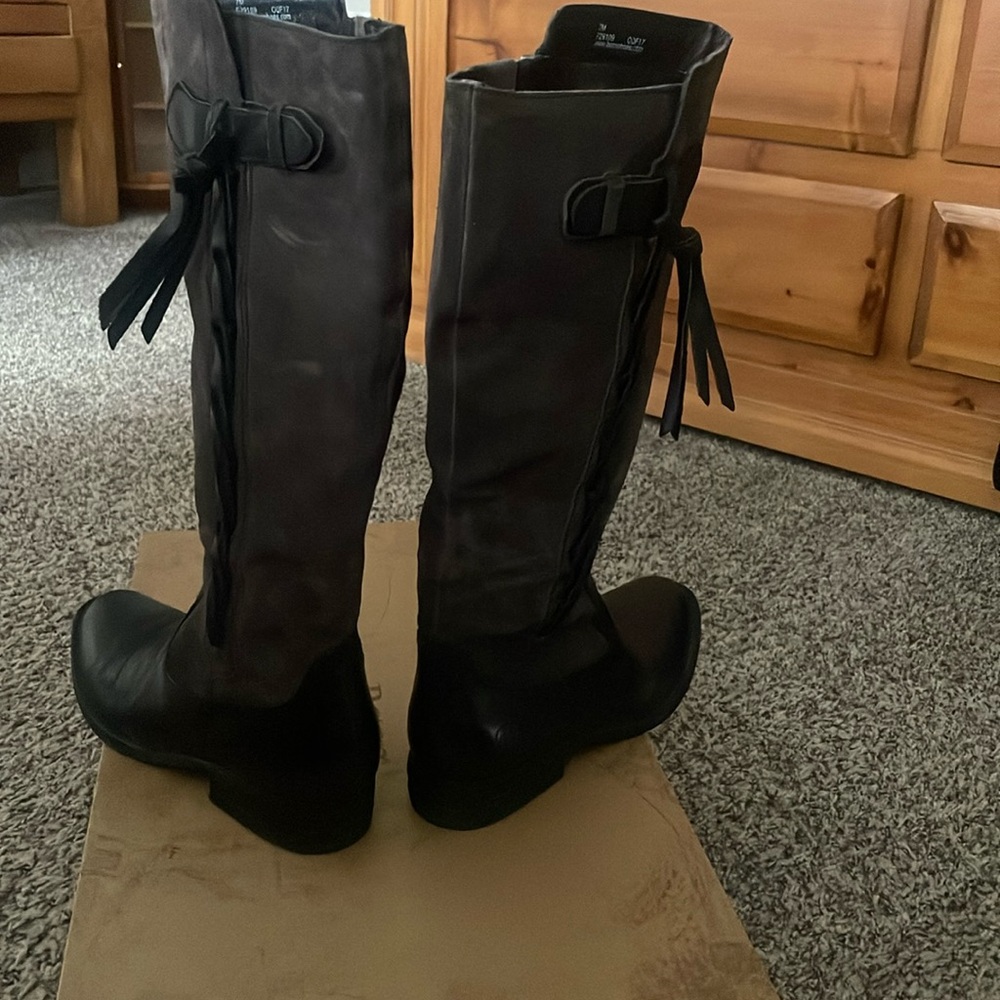 Born cook black/grey leather boot